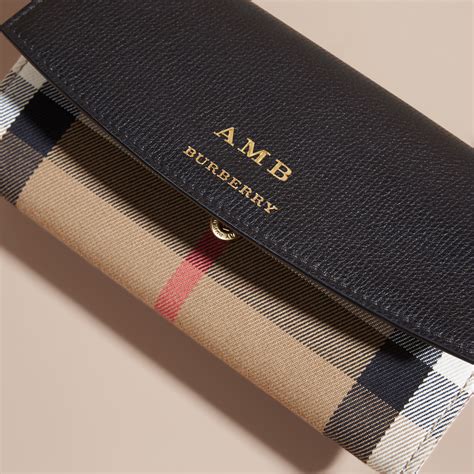 burberry porter house check & leather continental wallet|burberry check codes.